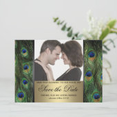 Save The Date Photo de sauvegarde de date de paon (Debout devant)