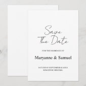 Save The Date Photo de sauvegarde de date minimale de script (Devant / Derrière)