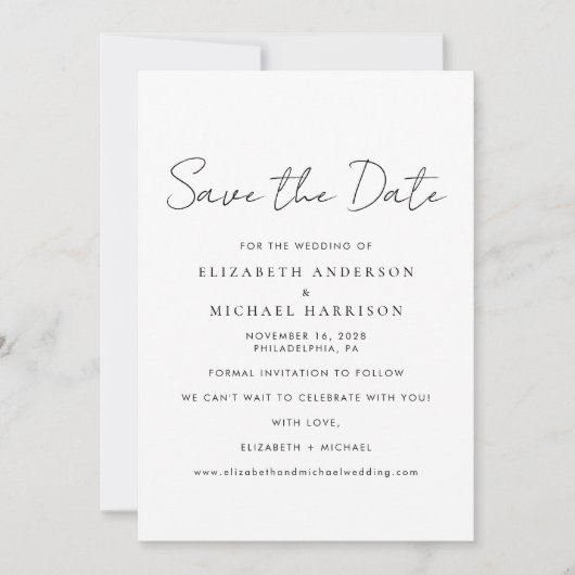 Save The Date Photo de script chic (Devant)