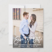 Save The Date Photo de script de brosse moderne Enregistrer la c (Devant)