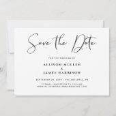 Save The Date Photo De Script Design Moderne (Dos)