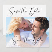 Save The Date Photo De Script Design Moderne (Devant / Derrière)
