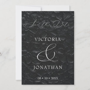 Save The Date Photo de script élégant classique noir