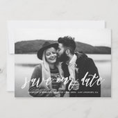 Save The Date Photo de script lettres main blanche Enregistrer l (Devant)