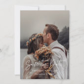 Save The Date Photo de script manuscrit simple et moderne (Devant)