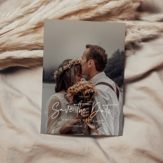 Save The Date Photo de script manuscrit simple et moderne