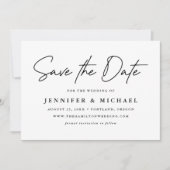 Save The Date Photo de script noir décontracté (Devant)