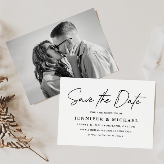 Save The Date Photo de script noir décontracté