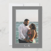 Save The Date Photo de starfish grise monogramme (Dos)