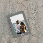 Save The Date Photo de starfish grise monogramme