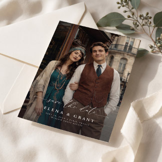 Save The Date Photo de style vintage | Mariage moderne et économ