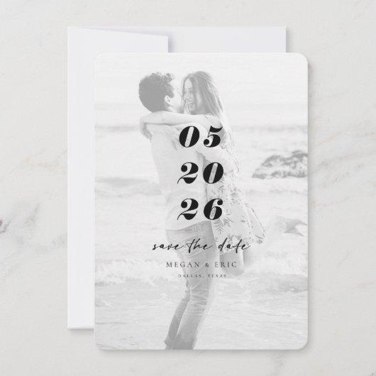 Save The Date Photo de superposition en gras moderne Enregistrer (Devant)
