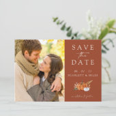 Save The Date Photo de terre cuite d'automne (Debout devant)
