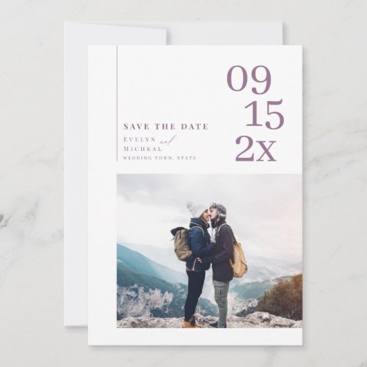 Save The Date Photo de typographie moderne simple enregistrer la (Devant)