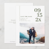 Save The Date Photo de typographie moderne simple enregistrer la (Devant / Derrière)