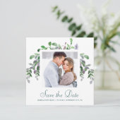 Save The Date Photo de verdure et de feuillage simple (Debout devant)