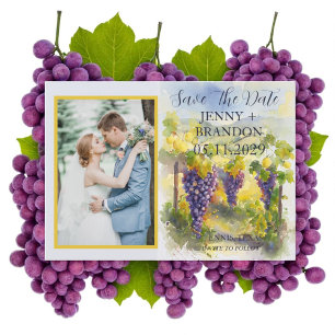 Save The Date Photo de vignoble de Toscane aquarelle rustique au