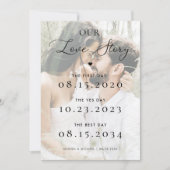 Save The Date Photo décolorée Notre histoire d'amour Chronologie (Devant)