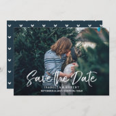 Save The Date Photo décontractée moderne de pinceau enregistrer  (Devant / Derrière)