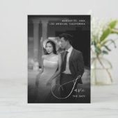 Save The Date Photo défraîchi Vintage Vieux Mariage (Debout devant)