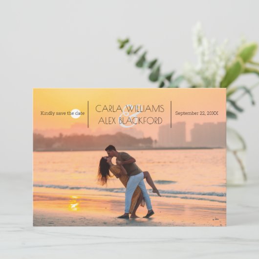 Save The Date Photo Design Mariage Moderne Enregistrer La Date (Debout devant)