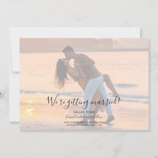 Save The Date Photo Design Mariage Moderne Enregistrer La Date (Dos)
