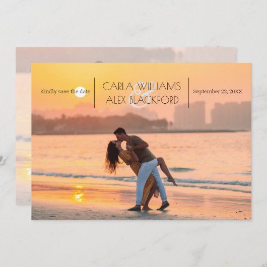 Save The Date Photo Design Mariage Moderne Enregistrer La Date (Devant / Derrière)