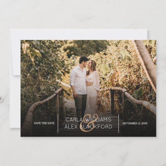 Save The Date Photo Design Mariage Moderne Enregistrer La Date (Devant)