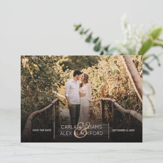 Save The Date Photo Design Mariage Moderne Enregistrer La Date (Debout devant)