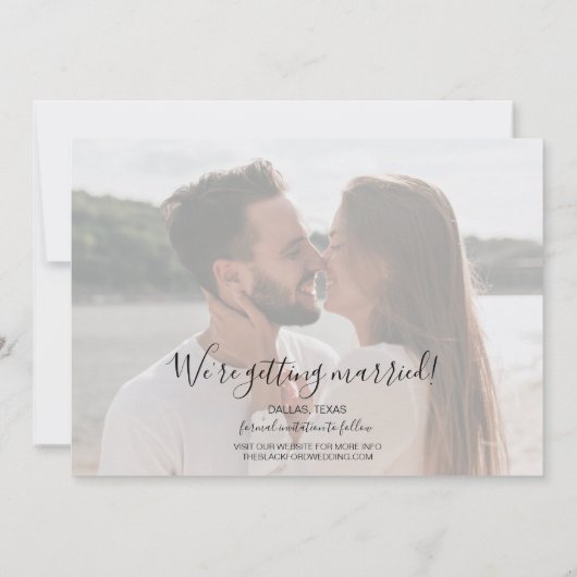 Save The Date Photo Design Mariage Moderne Enregistrer La Date (Dos)