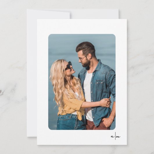 Save The Date Photo Dessiné à la Main Mariage Simple et Fantaisi (Dos)