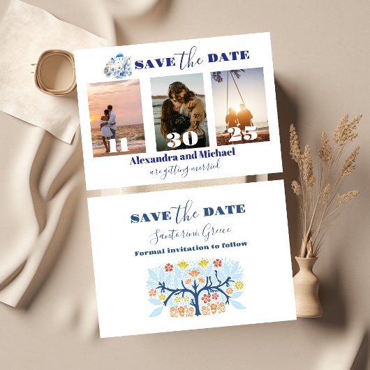 Save The Date Photo Destination Grèce Mariage Santorini