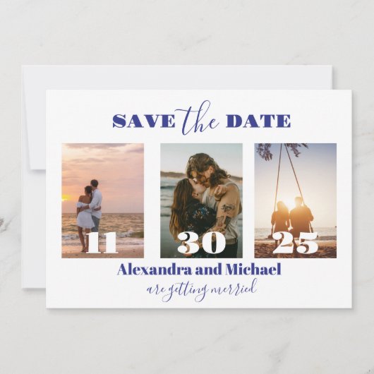 Save The Date Photo Destination Grèce Mariage Santorini (Devant)