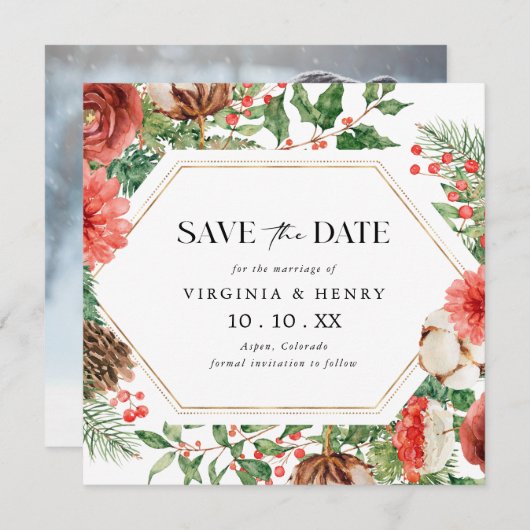 Save The Date Photo d'hiver (Devant / Derrière)