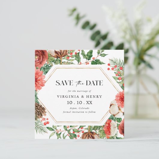 Save The Date Photo d'hiver (Debout devant)