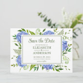 Save The Date Photo d'hortensias bleus (Debout devant)