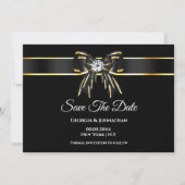 Save The Date Photo do-it-yourself diamant en or noir (Devant)