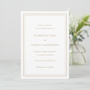 Save The Date Photo d'or traditionnel Mariage intemporel