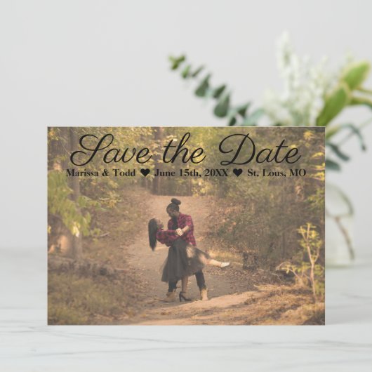Save The Date Photo double face classique Enregistrer la date (Debout devant)