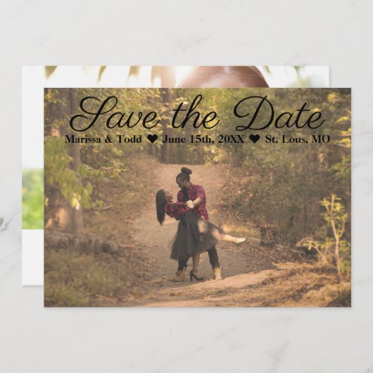 Save The Date Photo double face classique Enregistrer la date (Devant / Derrière)