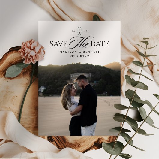 Save The Date Photo double face écriture élégante moderne