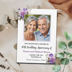 Save The Date Photo du 30e anniversaire du Mariage Rose violet
