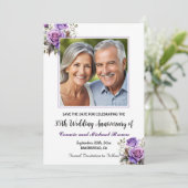 Save The Date Photo du 35e anniversaire du Mariage Rose violet (Debout devant)