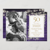 Save The Date Photo du 50e anniversaire des lumières du bois pou (Devant / Derrière)