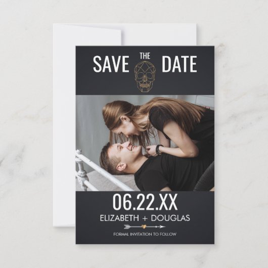 Save The Date Photo du crâne géométrique (Devant)