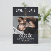 Save The Date Photo du crâne géométrique (Debout devant)