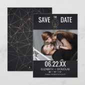 Save The Date Photo du crâne géométrique (Devant / Derrière)