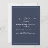Save The Date Photo du Mariage de l'Eucalyptus bleu de la Marine (Dos)