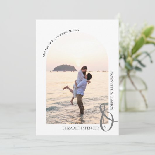 Save The Date Photo du Mariage du code QR (Debout devant)