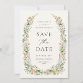 Save The Date Photo du Mariage fleur sauvage Enregistrer la cart (Devant)